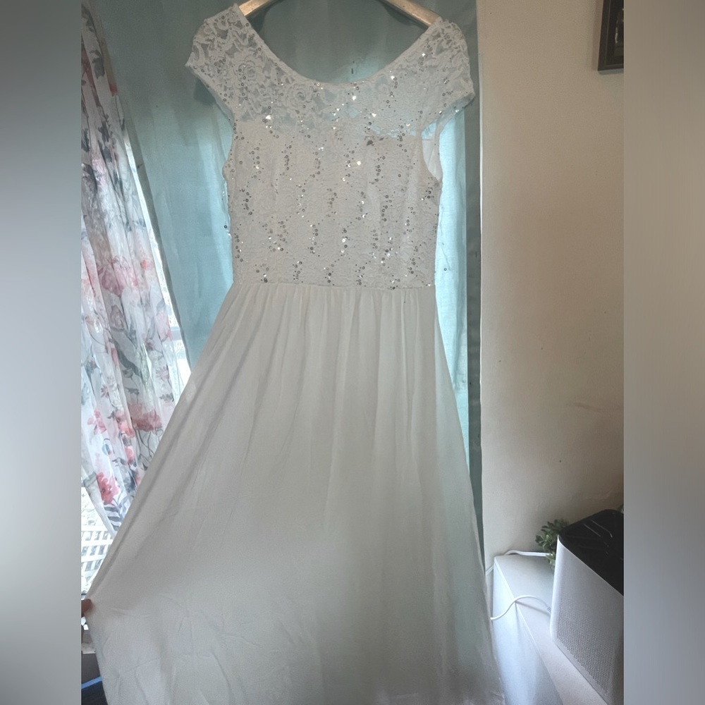 White simple cute dress